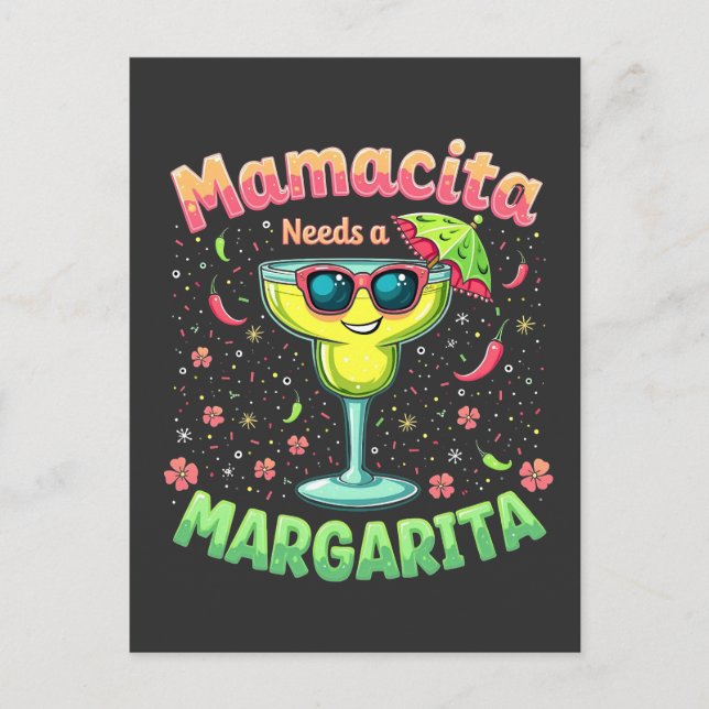Mamacita Needs a Margarita  Cinco De Mayo Party Postcard (Front)