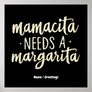Mamacita Needs a Margarita Funny Holiday Workout Poster