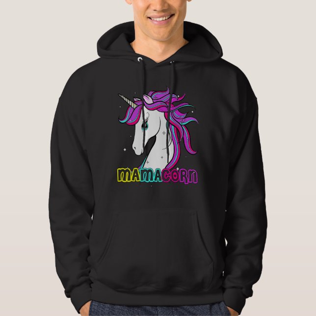 Mamacorn Cute Unicorn Mom Costume Mother's Day 6 Hoodie (Front)