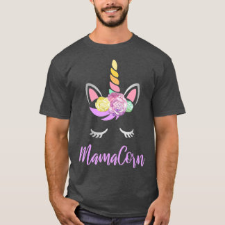 Mamacorn Floral Unicorn Gift Cute  for Mothers T-Shirt