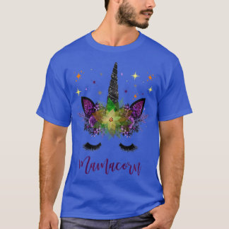Mamacorn Mom Unicorn Face Mom Women Fall Adult  T-Shirt