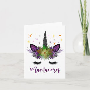 Mamacorn Mom Unicorn Face Mothers Day Women Fall A Card
