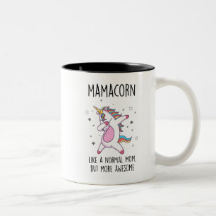 Mamacorn Mom Unicorn Two-Tone Coffee Mug