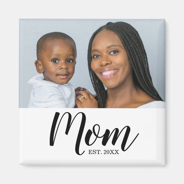 Maman a établi un aimant de cadeau photo (Devant)