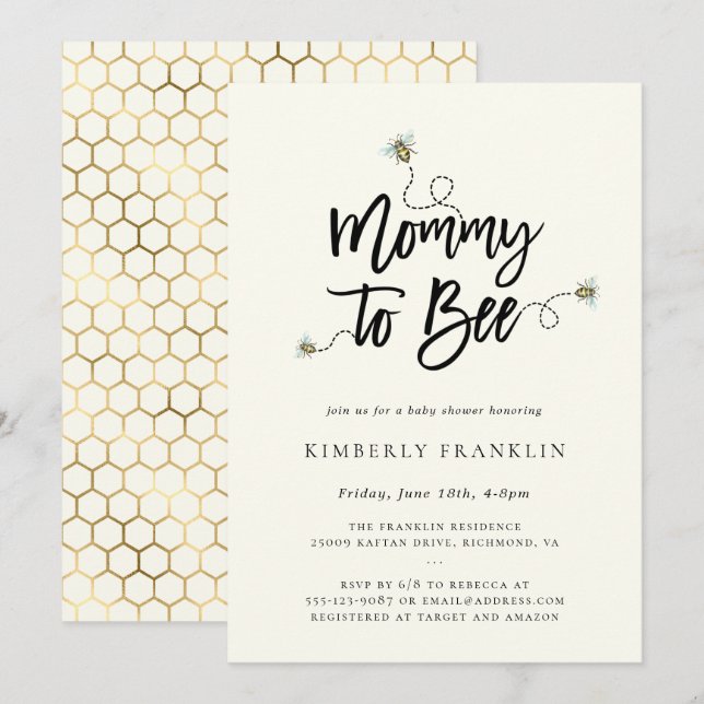 Maman À Être Baby shower Invitation (Devant / Derrière)