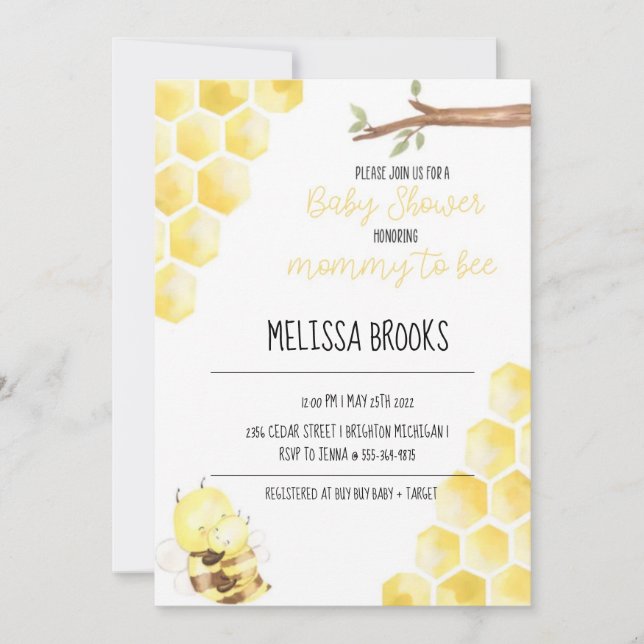 Maman À Être Thématique Baby shower Invitation (Devant)
