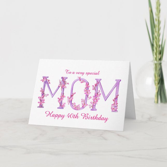 Maman aquarelle Orchidée carte d'anniversaire pers (Devant)