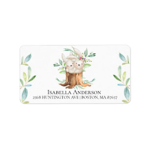 Maman & Baby Bunny Baby shower Étiquette de adress