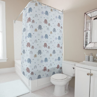 Maman & Baby Elephant Motif rideau de douche