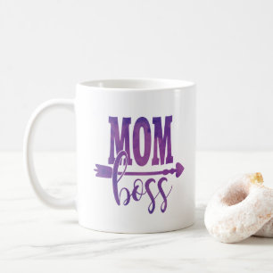 Maman Boss Purple Aquarelle Mère's Day Café Mug