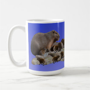 Maman Capybara Avec Bébés, Café Mug