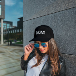 Maman Casquette de baseball noir et blanc brodé