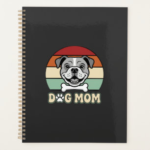 Maman Chien Rétro Bulldog Vecteur