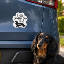 Maman Chien Saucisse Fou Aimant de Voiture Personn