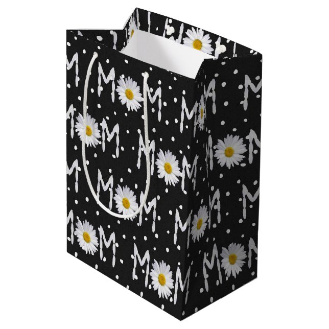 Maman Daisy Sur Sac Cadeau Moyen Pois (Dos Angle)