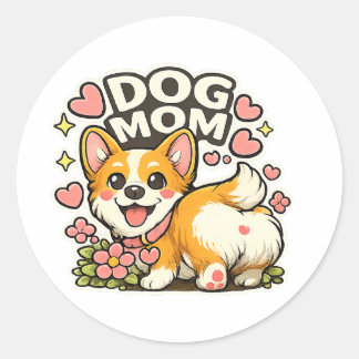 Maman de chien mignon autocollant Corgi Kawaii Fle