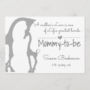 Maman de girafe de bébé à être faire-part de