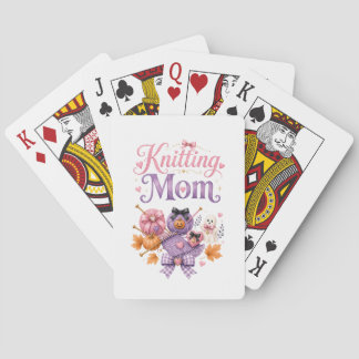 Maman de tricot d'Halloween - Cartes à jouer au po