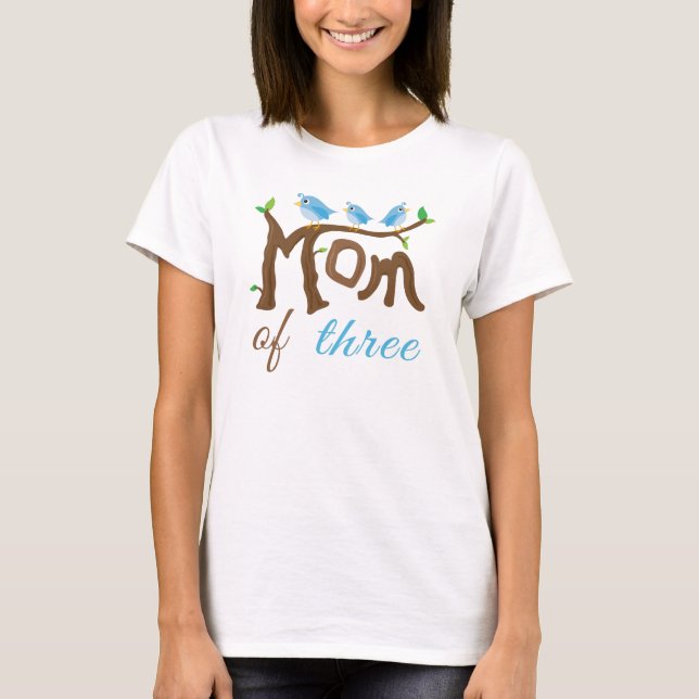 Maman de trois t-shirt de la fête des mères (Devant)