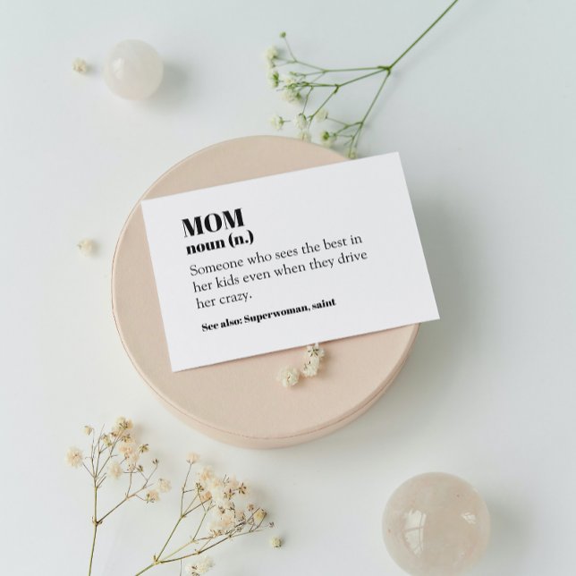 Maman Définition Mot Noun Cadeau Carte de fête des (Créateur téléchargé)
