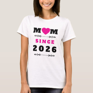 Maman depuis 2026 T-Shirt minimaliste pour la fête