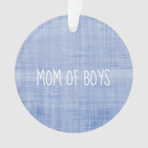 Maman des garçons Amour Nom du coeur Bleu Blanc Ga