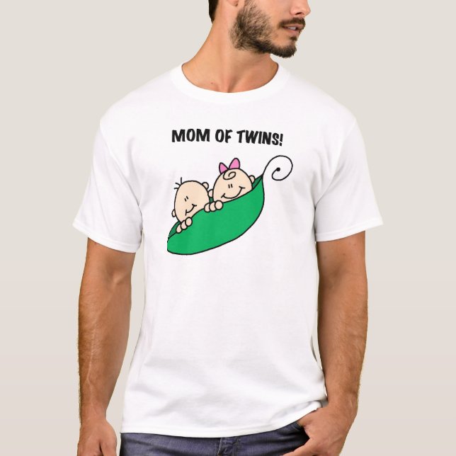 Maman des Jumeau-Pois en T-shirts et cadeaux d'une (Devant)