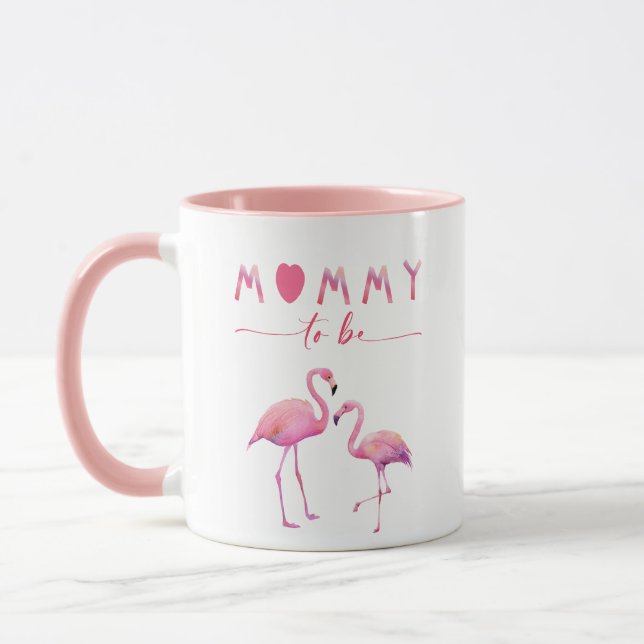Maman doit être Flamant rose Baby shower Mug (Gauche)