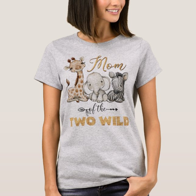 Maman du T-shirt Gold Foil Two Wild 2nd Birthday (Devant)