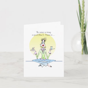 Maman E. Carte d'anniversaire ou d'amitié