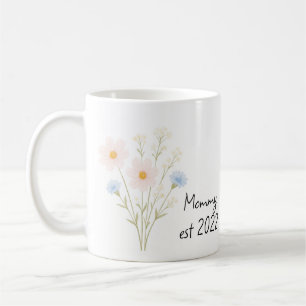 Maman Est Personnalisée. Mug avec Fleur sauvage Pa