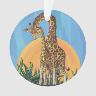Maman et bébé de girafe