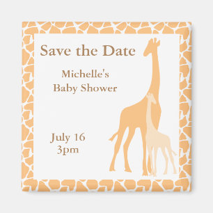 Maman et bébé Giraffe Magnet Réservez la date