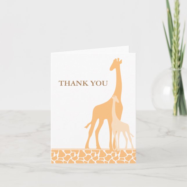 Maman et bébé Giraffe Merci Cartes (Devant)