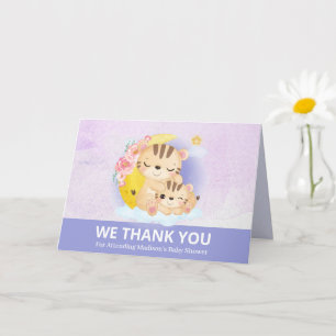Maman et bébé Tigre pourpre Carte de remerciements