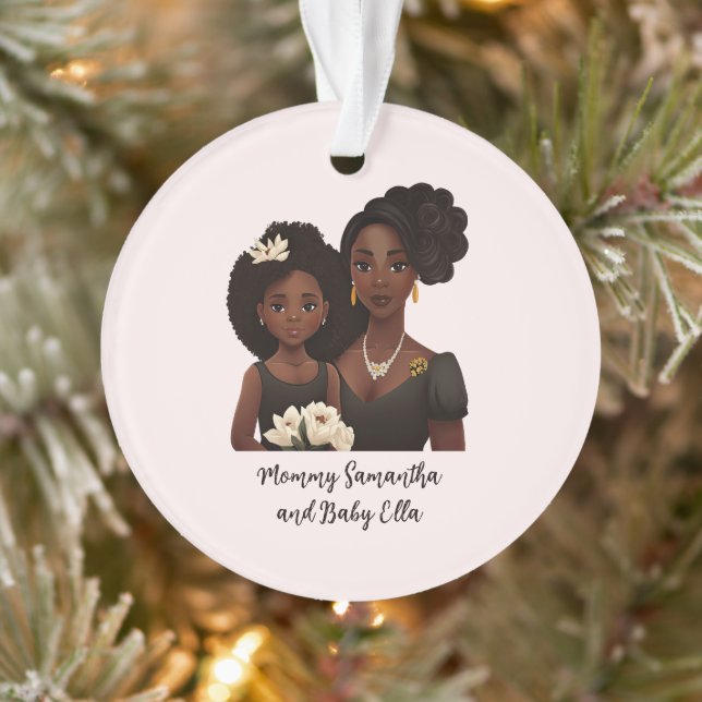 Maman et fille noire personnalisée (6) (Arbre)