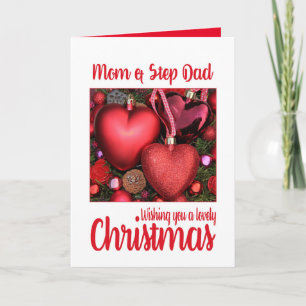 Maman et Step Papa Jolie carte de Noël