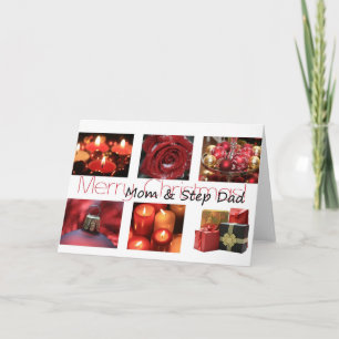 Maman et Step Papa Joyeuse carte de Noël