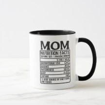Maman Étiquette nutritionnel Mug