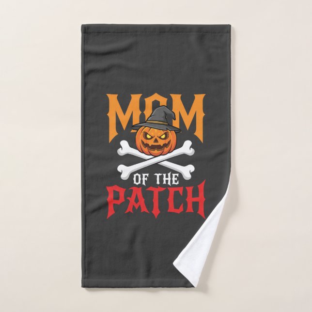 Maman Halloween de Patch Pumpkin Sorcière (Serviette à main)