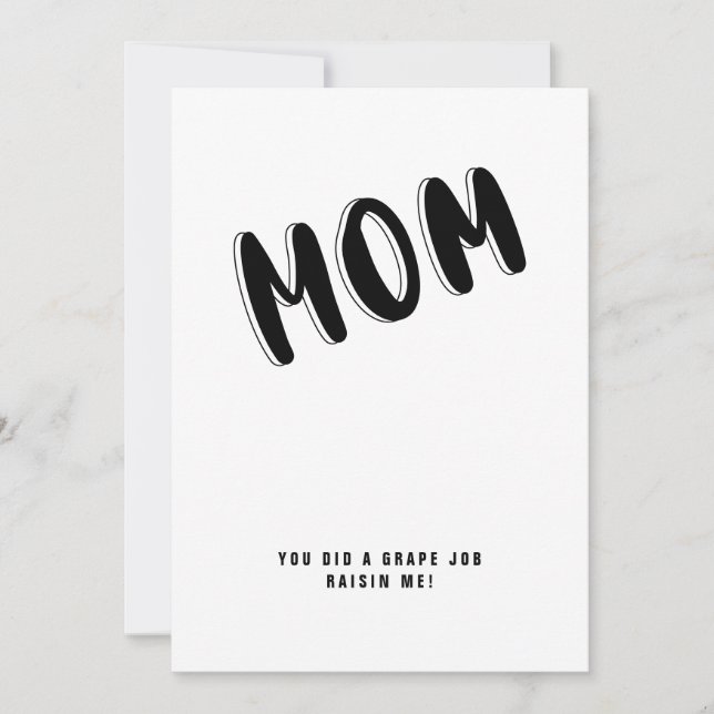 Maman Humour Funny Fête des mères Citations Carte (Devant)