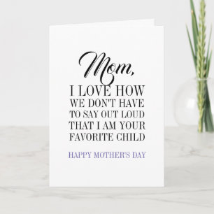 Maman Je suis ta carte de fête de la mère de l'enf