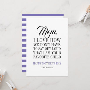Maman Je suis ta carte de fête de la mère de l'enf