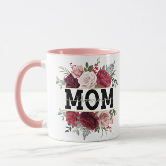 "Maman, je t'aime" aquarelle florale tasse à café