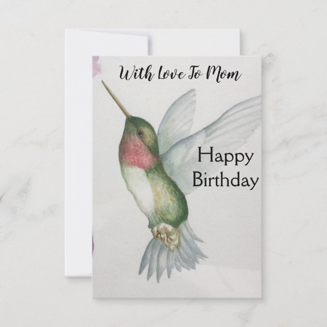 Maman Joyful Hummingbird Bonne carte d'anniversair (Devant)