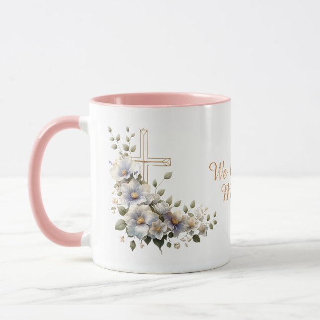 Maman, Maman, Nana, Grand-mère Élégante Mug Floral (Gauche)