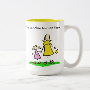 Maman & Me Blond Little Girl Custom Cadeau Mug