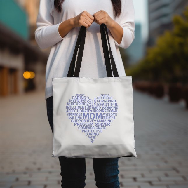 Maman Mot de coeur Sac fourre-tout Cloud (Créateur téléchargé)