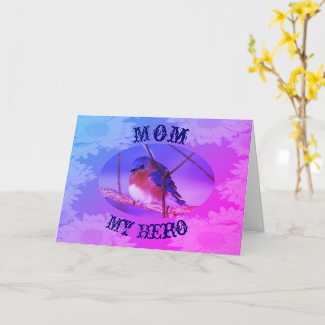 Maman My Hero Bluebird Carte de fête des mères (Fleur jaune)
