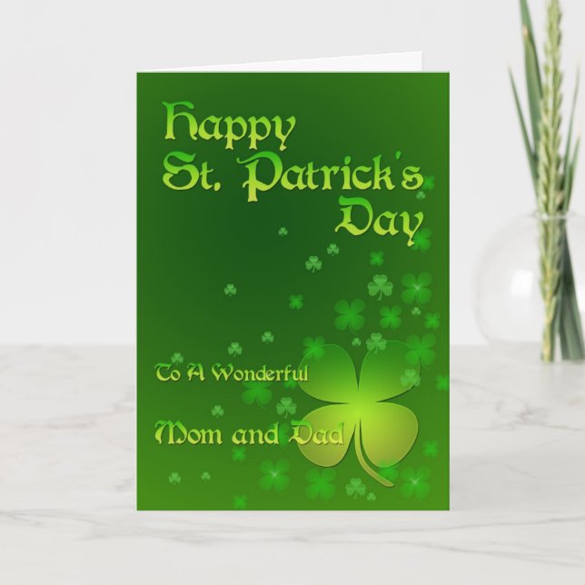 Maman & Papa, Bonne carte Saint Patrick (Devant)